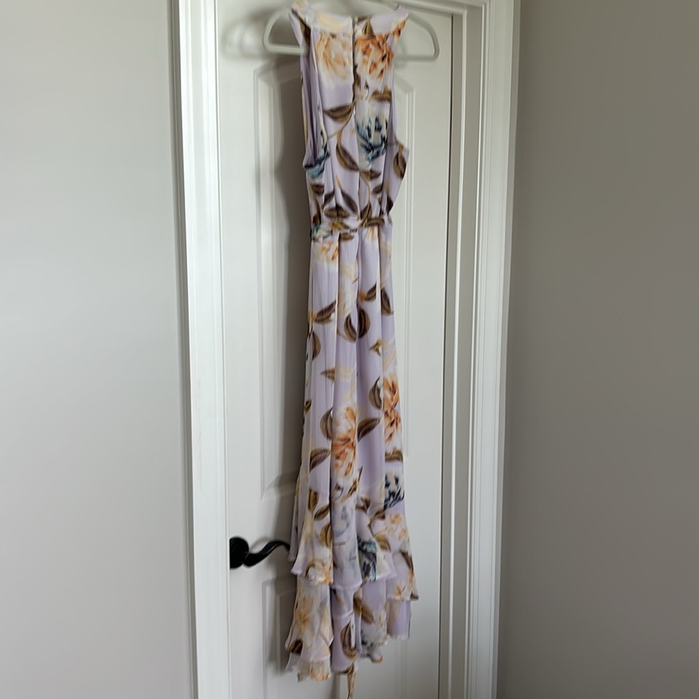 Calvin Klein size 12 floral cocktail dress with layered hem. Fully lined. - Picture 5 of 7